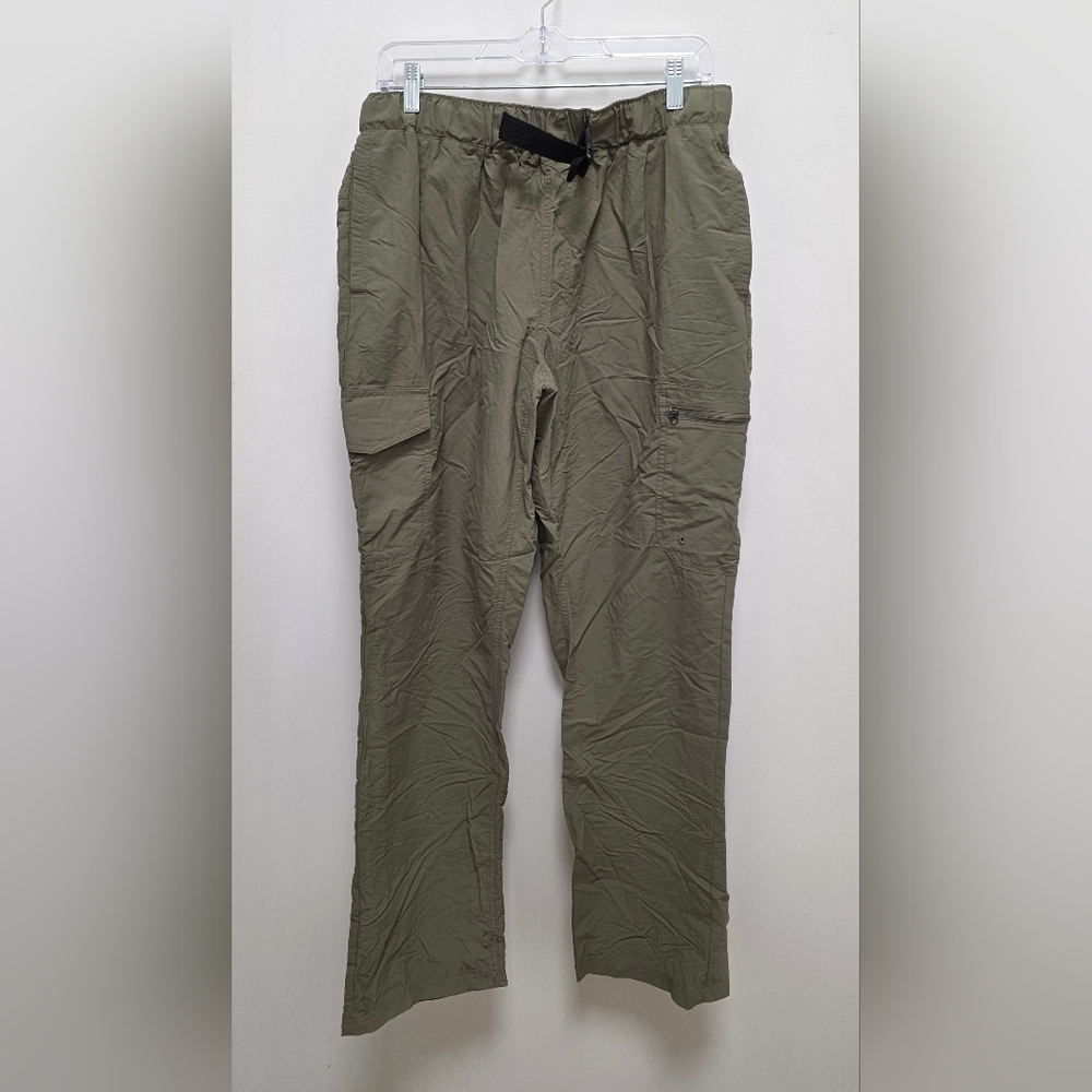 Columbia Men’s Olive Green Nylon Hiking Pants Size L Elastic Waist